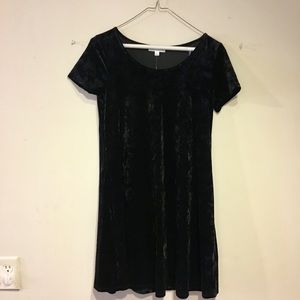Velvet black short sleeve dress size S